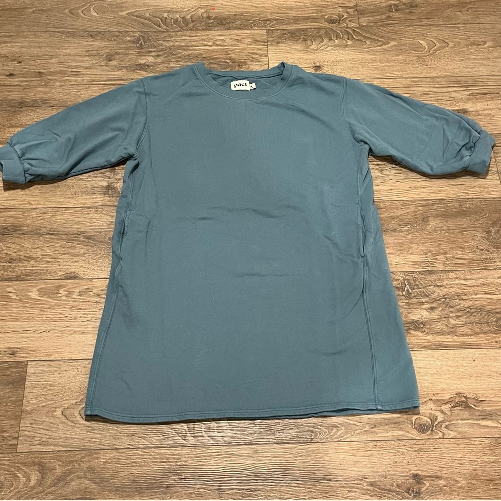 Pact Teal Sweatshirt Dress - XXL